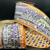 D. Stevens Grosgrain Halloween Words Polka Dot Ribbon, 4" X 10YD