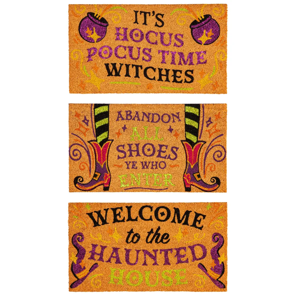 Evergreen Halloween Glitter Coir Mat