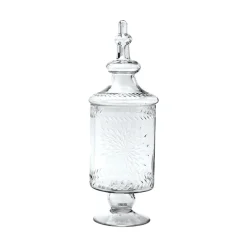Two's Company Hand-Etched Footed Apothecary Jars