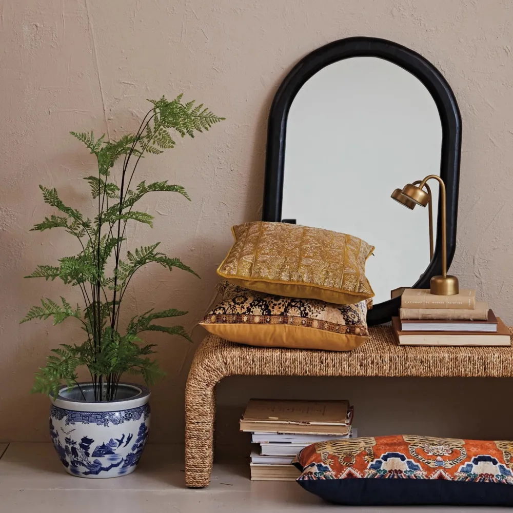 Creative Coop Hand-Painted Stoneware Planter