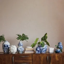 Creative Coop Hand-Painted Stoneware Planter
