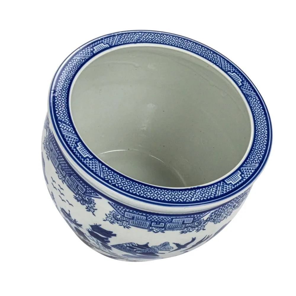 Creative Coop Hand-Painted Stoneware Planter
