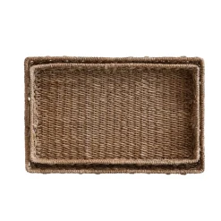 Creative Coop Hand-Woven Water Hyacinth and Rattan Tray