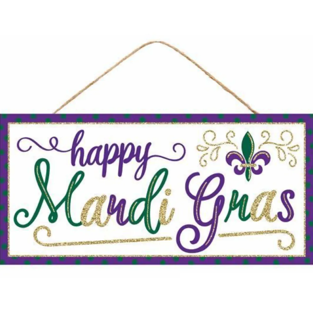 Craig Bachman Happy Mardi Gras Glitter Sign