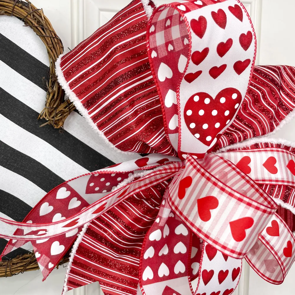 Reliant Ribbon Hearts Patchwork Ribbon, 2.5" X 10YD