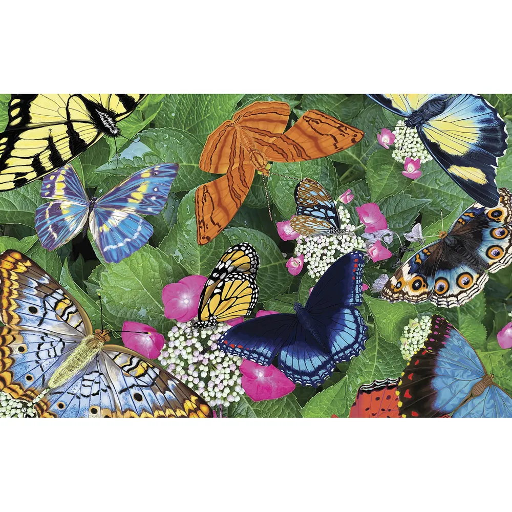 Evergreen Hello Butterflies Washable Indoor/Outdoor Mat