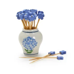 Two's Company Hydrangea Ginger Jar Toothpick Holder