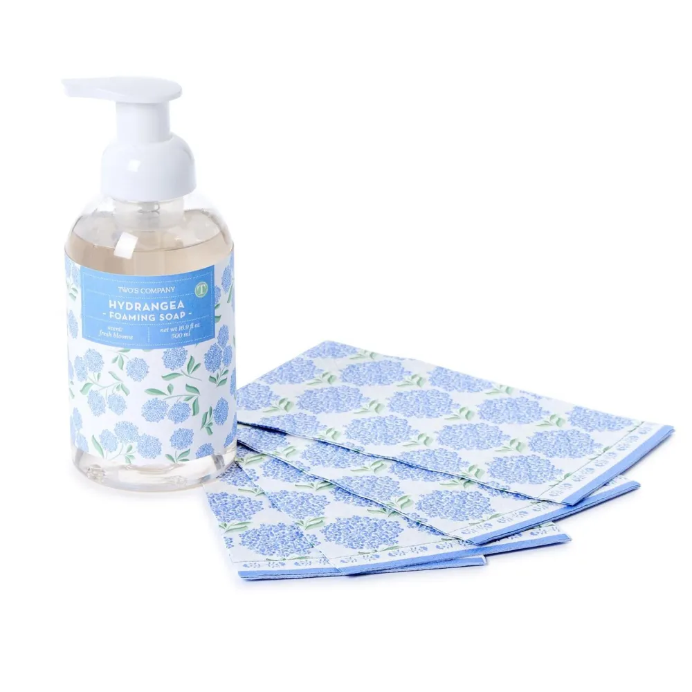 Two's Company Hydrangea Soap and Guest Towel Set