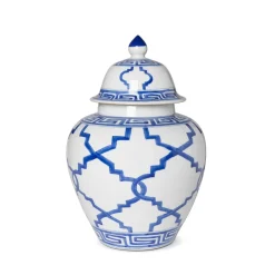 Park Hill Imperial Greek Key Ginger Jar, Blue