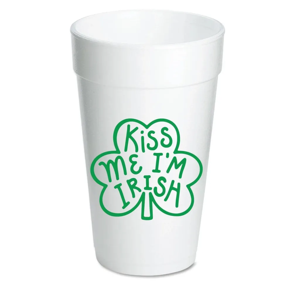 Sip Hip Hooray Kiss Me I'm Irish Foam Cups