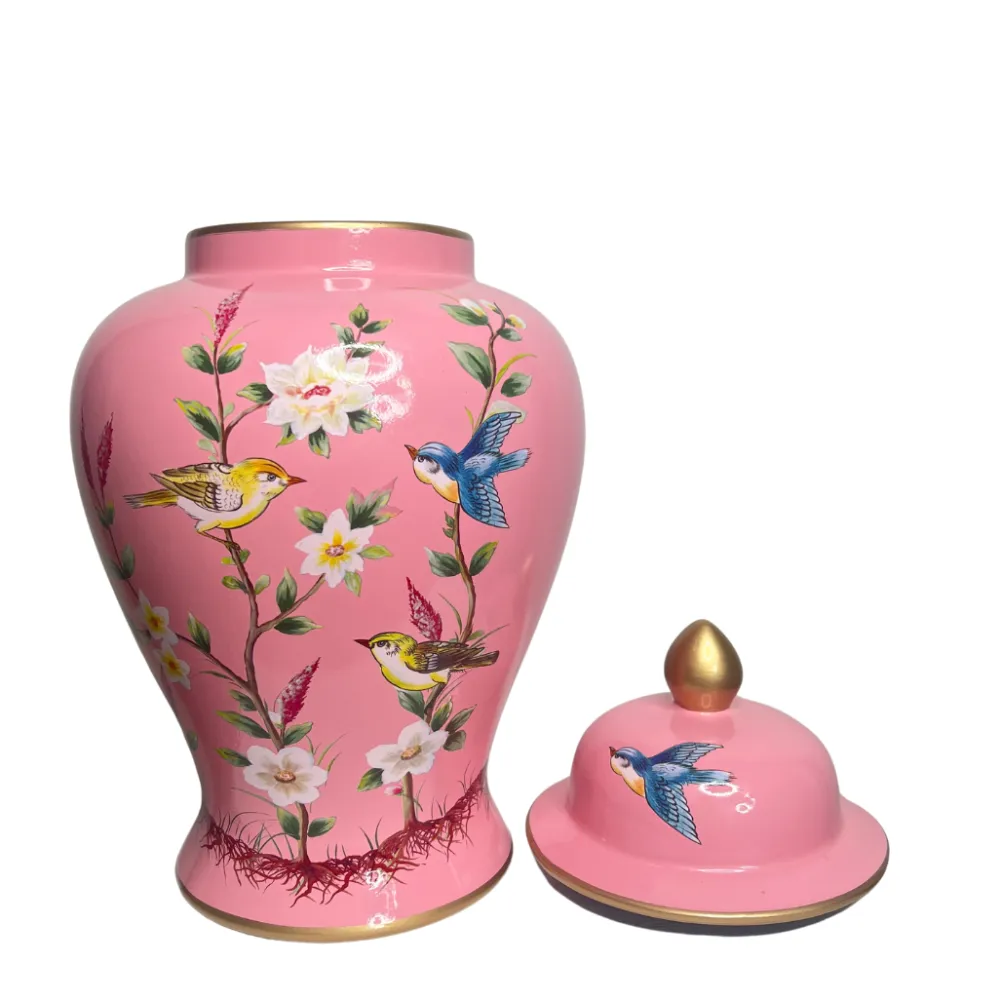 Park Hill Large Imperial Chinoiserie Ginger Jar, Pink