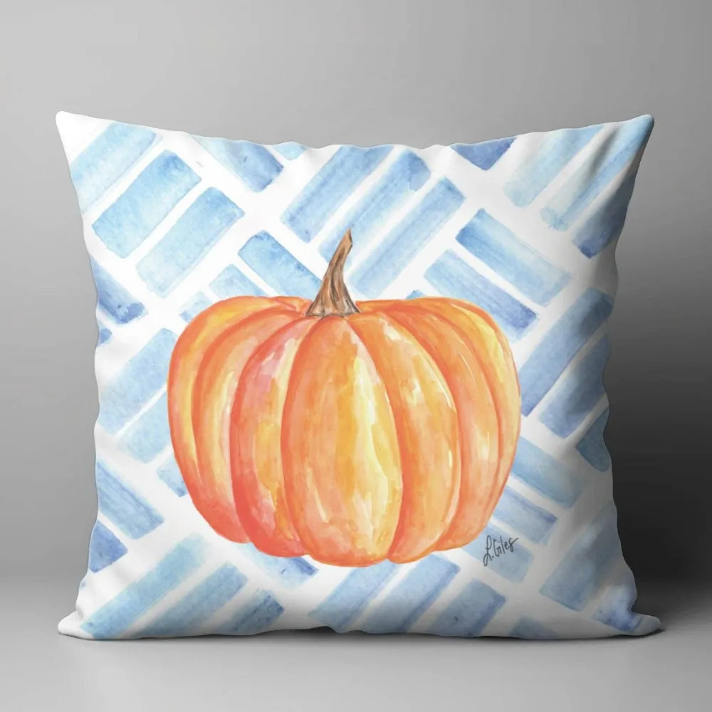 LuckyBird Apparel and Home Laura's Orange Pumpkin Pillow