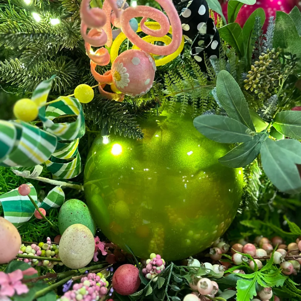 Farrisilk Lime Green Candy Apple Ball Ornament, 8"