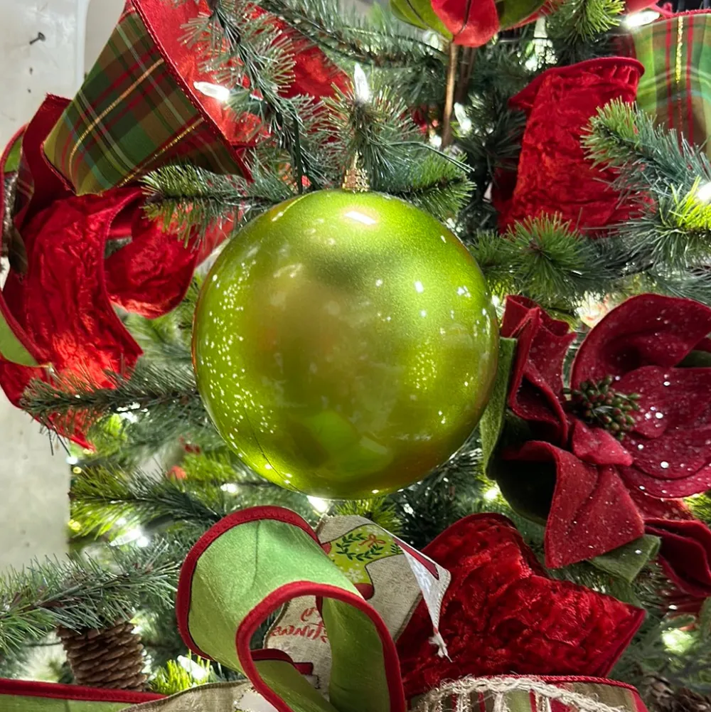 Farrisilk Lime Green Candy Apple Ball Ornament, 8"