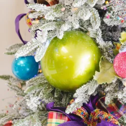 Farrisilk Lime Green Candy Apple Ball Ornament, 4"