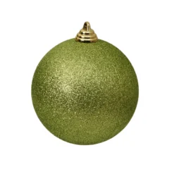 Farrisilk Lime Green Glitter Ball Ornament, 8"