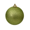 Farrisilk Lime Green Glitter Ball Ornament, 6"