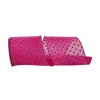 Reliant Ribbon Mesh Deluxe Glitter Dot Hot Pink Ribbon, 4" X 5YD