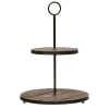 Creative Coop Metal and Wooden Tiered Tray