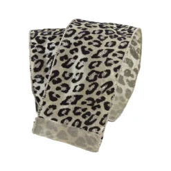Farrisilk Metallic Cheetah Platinum Ribbon, 4" x 10yd.