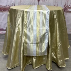 D. Stevens Metallic Stripe Dupion Table Runner