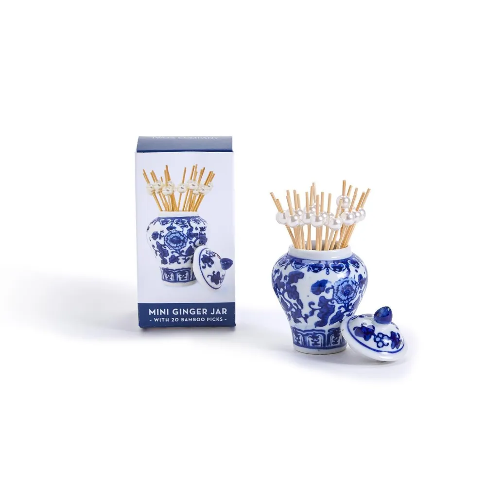 Two's Company Mini Ginger Jar Toothpick Holder