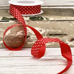 D. Stevens Mini Stars on Red Ribbon, 1“ X 22YD