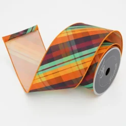 Farrisilk Multi-Colored Edgy Fall Ribbon 4"X10YD