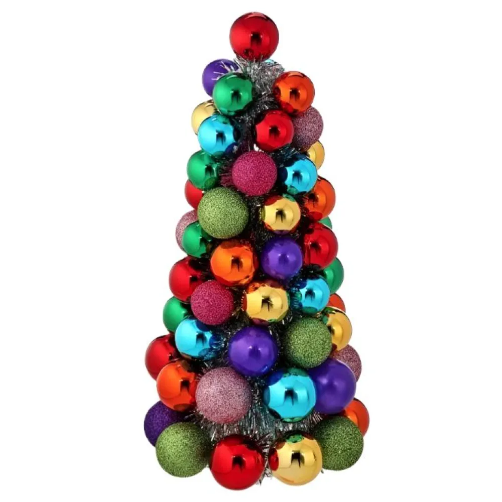 Regency Multi Glitter Ball Tree, 13"