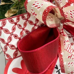 Reliant Ribbon Natural/Red Gingham Heart - 2.5