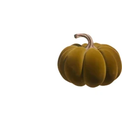 RAZ Olive Green Velvet Pumpkin