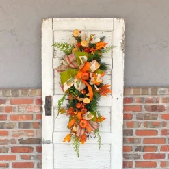 Reliant Ribbon Orange Burlap Wired Edge Ribbon, 2.5" X 10YD