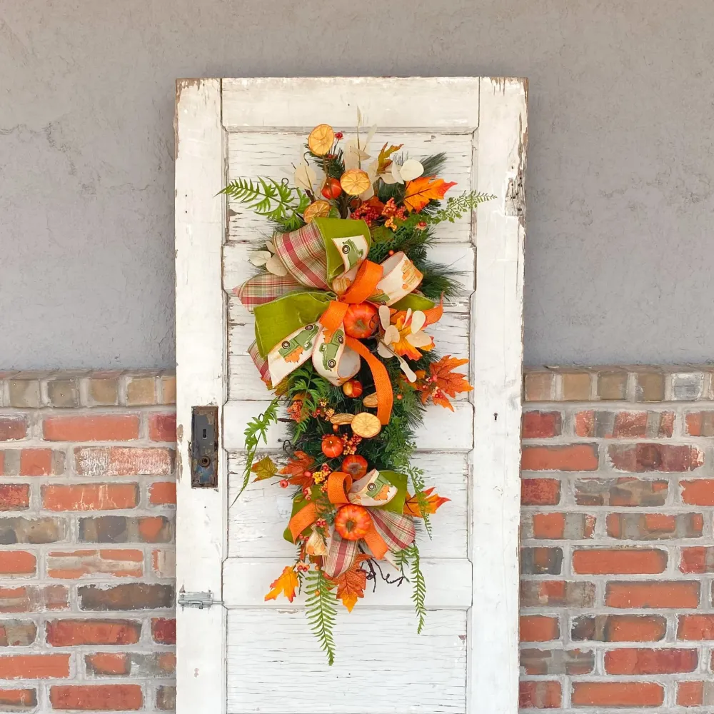 Reliant Ribbon Orange Burlap Wired Edge Ribbon, 2.5" X 10YD