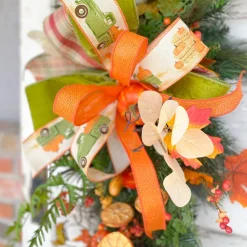 Reliant Ribbon Orange Burlap Wired Edge Ribbon, 2.5