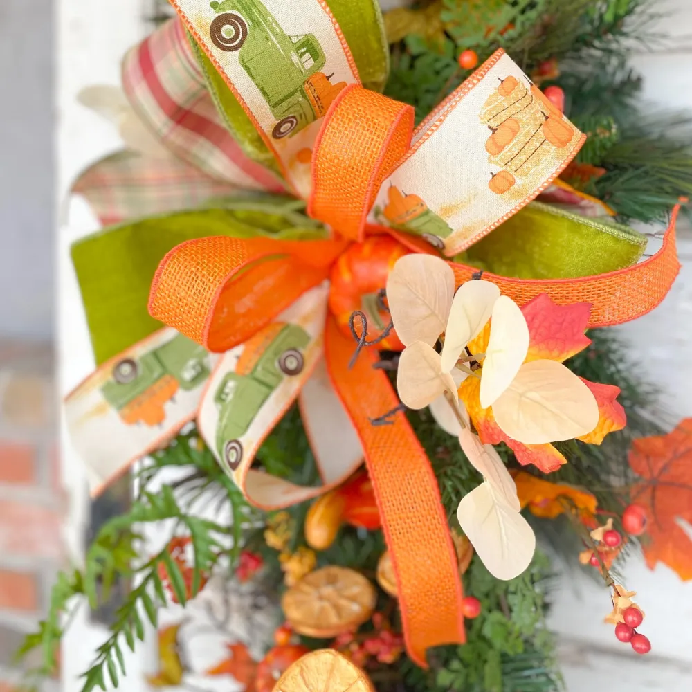 Reliant Ribbon Orange Burlap Wired Edge Ribbon, 2.5" X 10YD