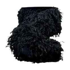 D. Stevens Ostrich Feather Black Ribbon, 4" X 10YD
