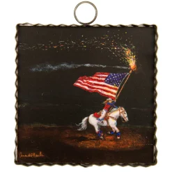 The Round Top Collection Patriotic Rodeo Cowgirl Mini Gallery Art