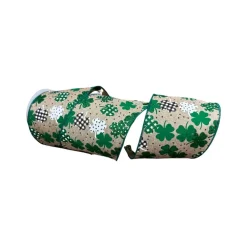 Craig Bachman Patterned Shamrocks Ribbon, 4" X 10YD