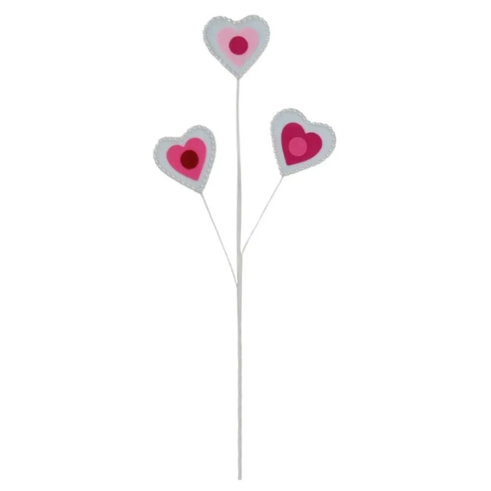 Craig Bachman Pearl Trim Felt Heart Spray 24.5"