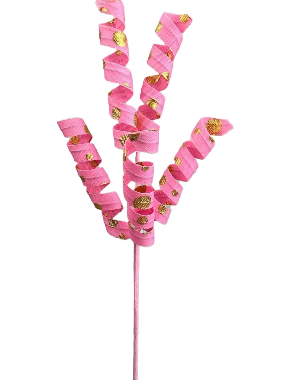 Liberty Floral Pink and Gold Polka Dot Curly Pick