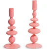 RAZ Pink Candle Sticks Set