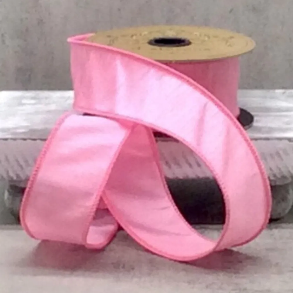 D. Stevens Pink Faux Dupion Ribbon, 1.5" x 10YD