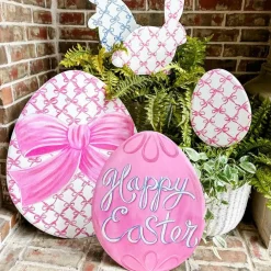 The Round Top Collection Pink “Happy Easter” Egg
