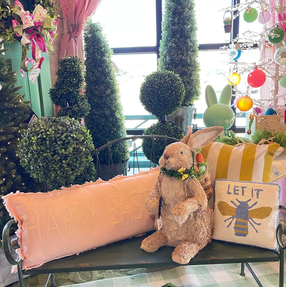 RAZ Pink Happy Easter Pillow
