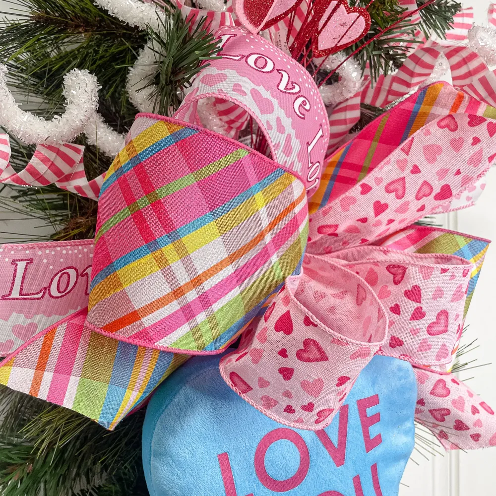 Reliant Ribbon Pink Love Glitter Flow Ribbon, 2.5" X 10YD