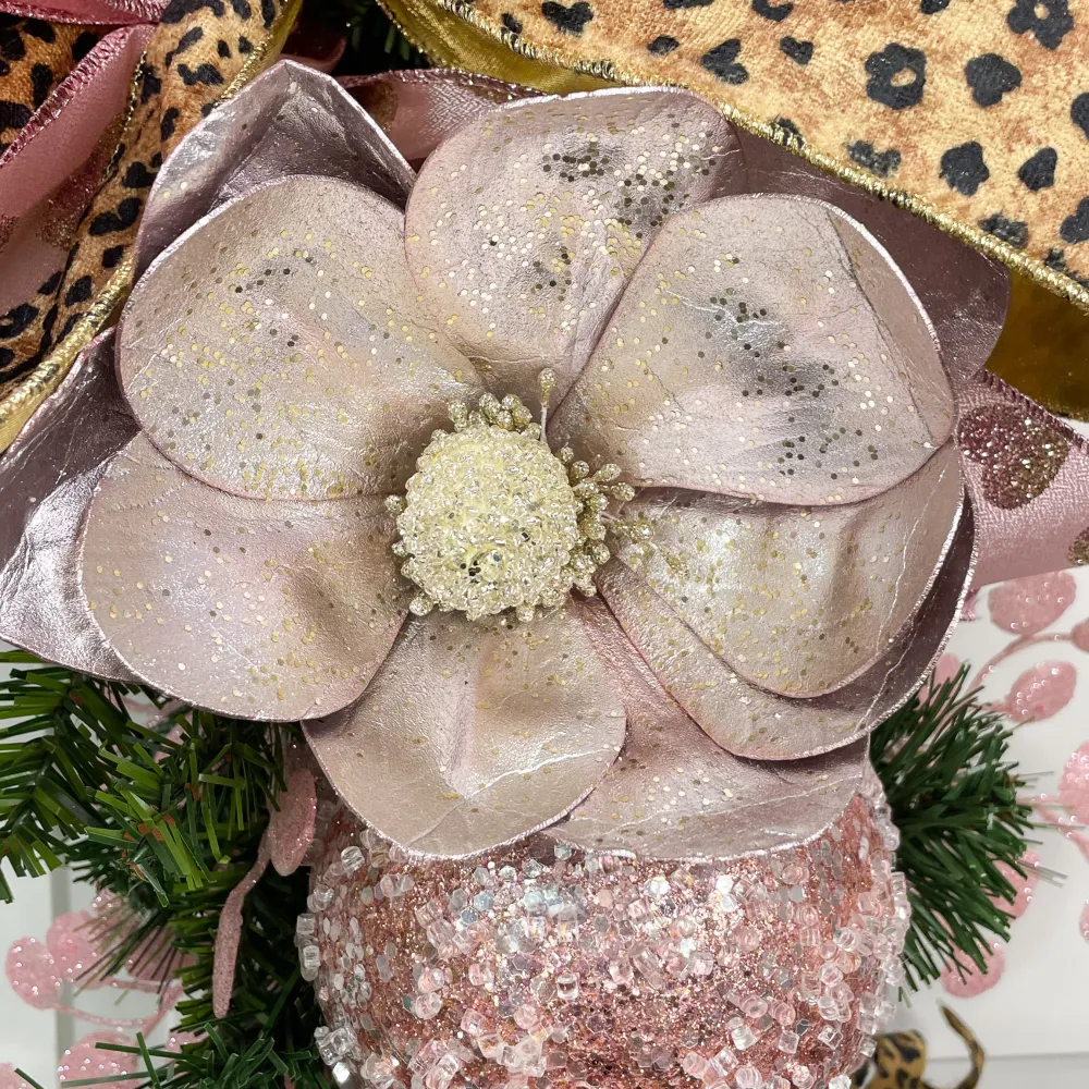 Regency Pink Metallic Magnolia Stem, 24"