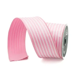 Farrisilk Pink Newport Stripe Ribbon, 2.5" X 10YD