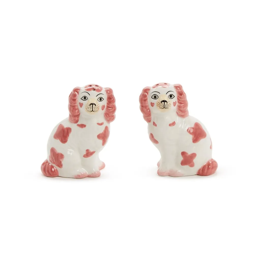 Two's Company Pink Staffordshire Salt and Pepper Set