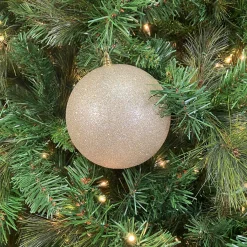 Farrisilk Platinum Glitter Ball Ornament, 4"