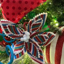 Direct Export Co. Playful Stripe Poinsettia Stem